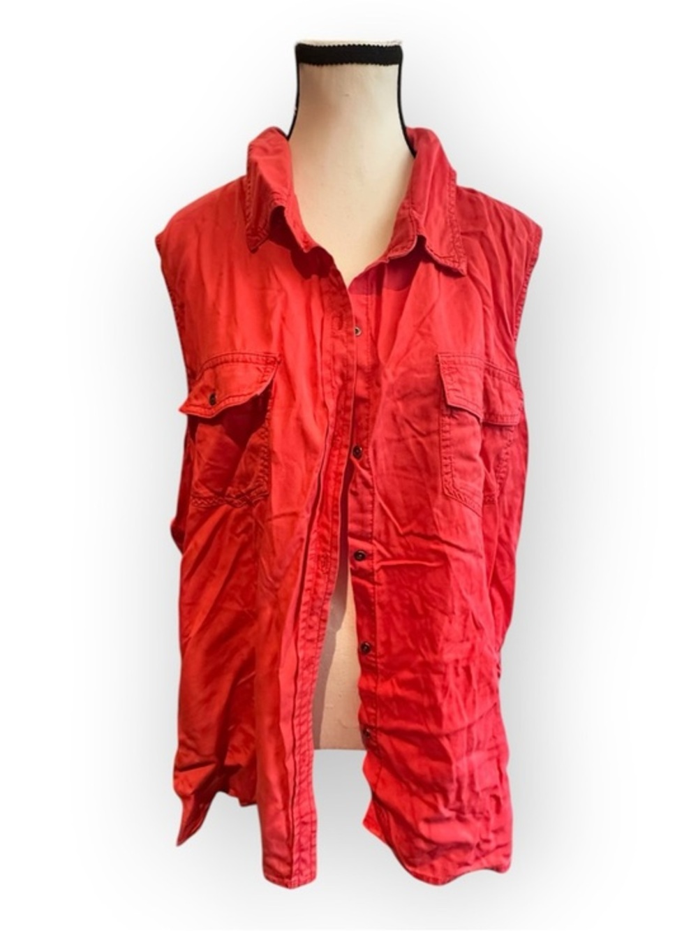 Women’s XXL Buffalo David Bitton Hot Coral Buttoned Vest